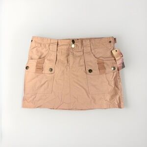 Billabong Mini Skirt Womens Size 3 Pink Utility Cargo Style 100% Cotton NWT Y2K